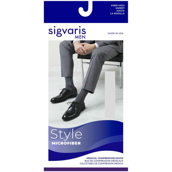 Sigvaris Microfiber Calf Compression Socks for Men – 30-40 mmHg, Closed Toe, Extra Firm Support for Advanced Circulatory Needs