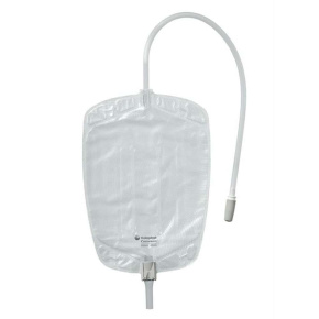 Urinary Leg Bag Conveen® Security+ – Sterile Polyethylene with Anti-Reflux Valve and Flocked Backing - Used for sterile, mobile urine collection with backflow protection and enhanced skin comfort during daily or post-operative care.