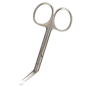 Coloplast® Ostomy Scissors 4" Curved Blunt Tip with Finger Ring Handle – For Use in Ostomy Appliance Cutting & Trimming