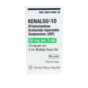 Kenalog®-10 Triamcinolone Acetonide 10 mg/mL Injection 5 mL – For Use in Allergic Reactions, Arthritis & Inflammation – 0003-0494-20