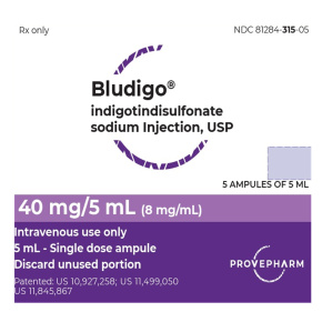 Bludigo® Indigotindisulfonate Sodium Injection 8 mg / mL Injection 5 Ampules 5 ML 40 mg / 5 mL