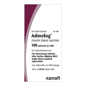 Admelog® Insulin Lispro 100 U / mL Injection 3 mL & 10 mL